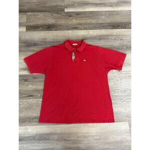 Burberry Brit Logo Red Polo Shirt Preppy Casual Fancy Workwear - Men’s XXL 2XL